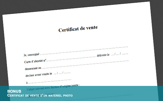 Télécharger gratuitement un certificat de vente pour un matériel d&rsquo;occasion